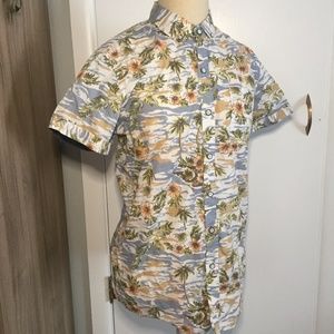 Tropical Hawaiian Button Down Short Sleeve Slim